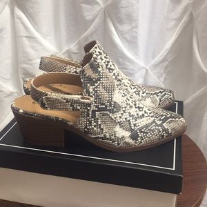 New Qupid Faux Snake Western Slingback Bootie
